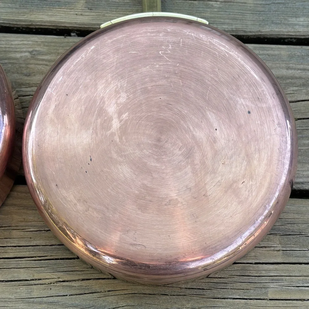 Castle Copper 90 Skillet Pan 8 Inch Made in Ireland Brass Handle Set of 2